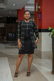 Checked black green suit