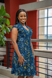 Navy  floral dress