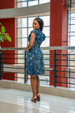 Navy  floral dress