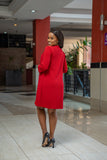 Red chain cover dress