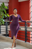 Purple ruched dress