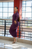 Purple ruched dress