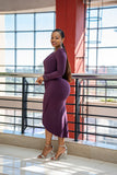 Purple ruched dress