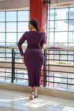 Purple ruched dress