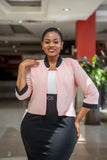 Pink black studio dress suit