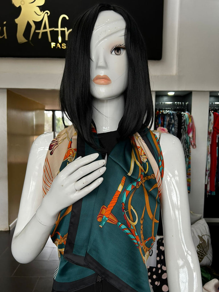 Versace print silk scarf
