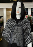 Black and white checked scarf