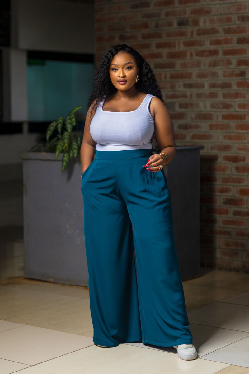 SA Teal Green Wide Leg Pants