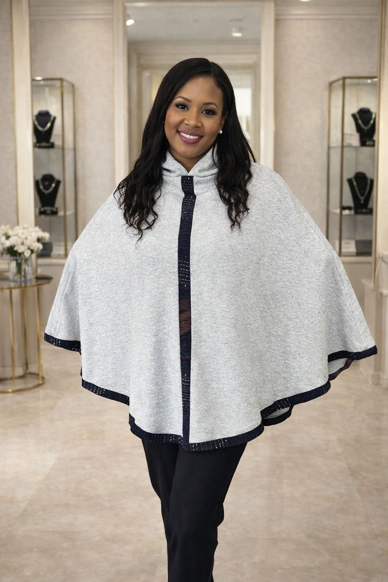 SA Beige Hooded Poncho - Sarai Afrique