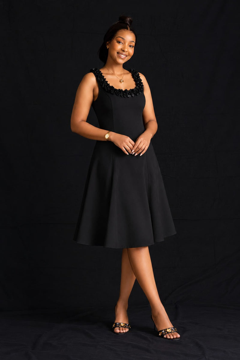 Lara Skater Dress - Black