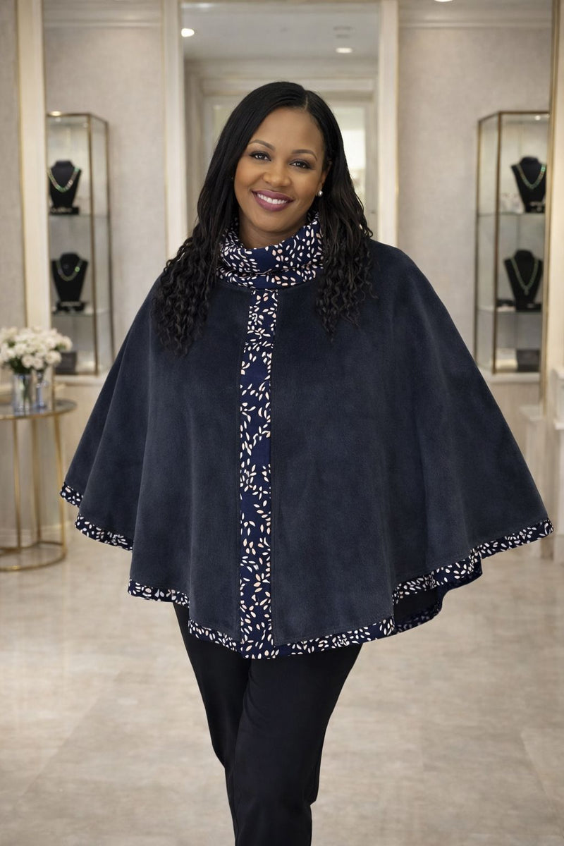 SA Fur Grey Turtle Neck Poncho - Sarai Afrique