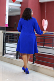 Bishop Sleeve Royal Blue Dress - Sarai Afrique
