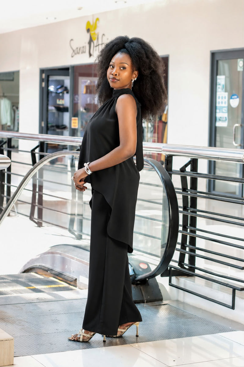 Halter Neck Set-Black(Pants)