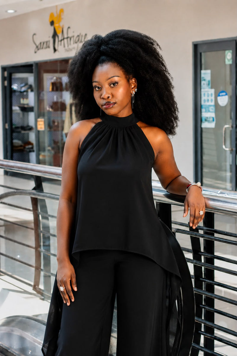 Halter Neck Set-Black(top)