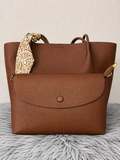 Brown wide tote bag