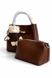 Chocolate Brown Teddy Charm Tote - Sarai Afrique