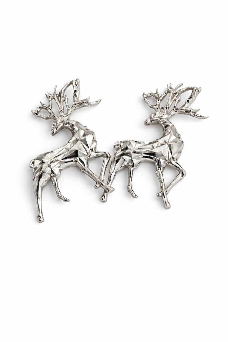 Silver Stag Statement Brooch - Sarai Afrique