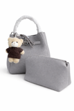 Grey Teddy Charm Tote