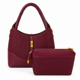 Woven tote bag-Maroon