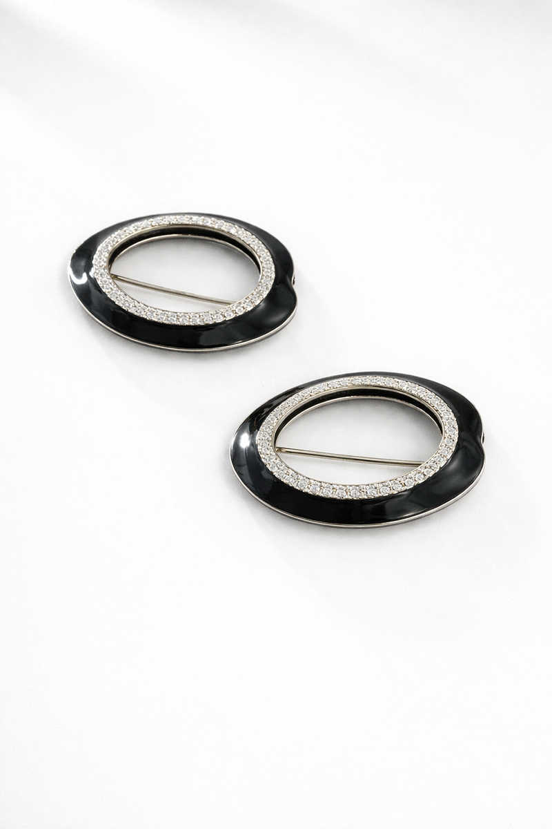 Midnight Halo Oval Brooch - Sarai Afrique
