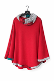 SA Red Turtle Neck Poncho