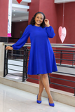 Bishop Sleeve Royal Blue Dress - Sarai Afrique