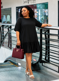 Black V-tiered Dress