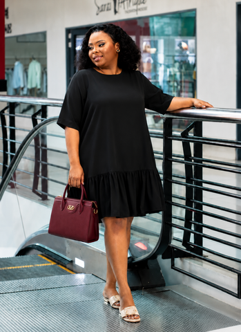 Black V-tiered Dress