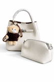 White Teddy Charm Tote - Sarai Afrique