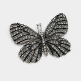 Butterfly black brooch