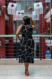 Nine west black and white stripped dress