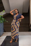 Navy yellow polka dress