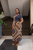 Navy yellow polka dress