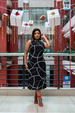 Nine west black and white stripped dress