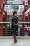 Nine west black and white stripped dress