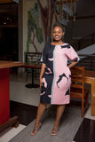 pink and black shift dress , Dress,- Sarai Afrique