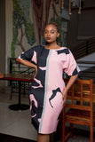 pink and black shift dress , Dress,- Sarai Afrique