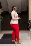 Red office pants