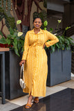 Yellow tribal shirt dress