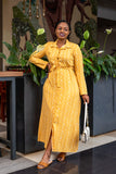 Yellow tribal shirt dress