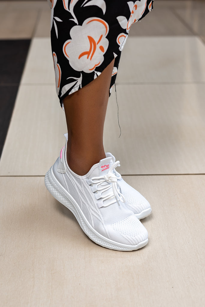 Mosu white casual sneakers- sarai afrique