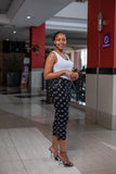 Black floral 3/4 jeggings , ,- Sarai Afrique