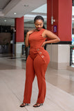 Burnt orange jumpsuit , Dress, Jumpsuit,- Sarai Afrique