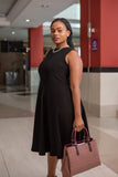 Black Aline dress , Dress,- Sarai Afrique