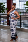 Ivory Navy maxi dress , ,- Sarai Afrique