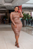 Rose gold bare back glitter dress , Dress,- Sarai Afrique