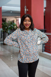 Orange floral button shirt