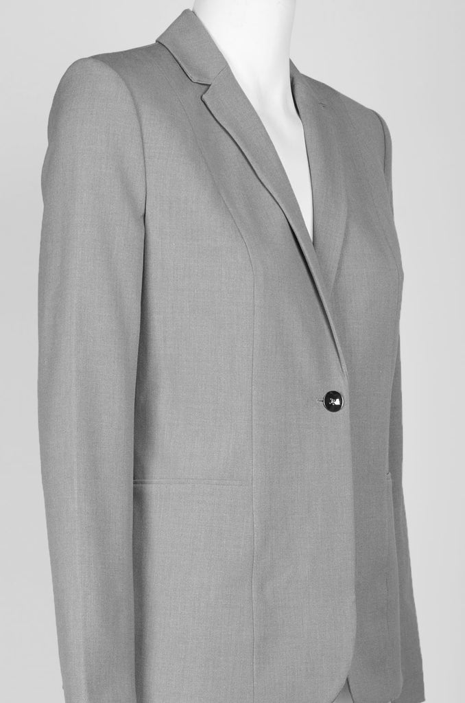 One Button Light Grey Jacket , 50% Off, Gray, Jacket,- Sarai Afrique