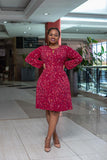 Red navy Aline dress